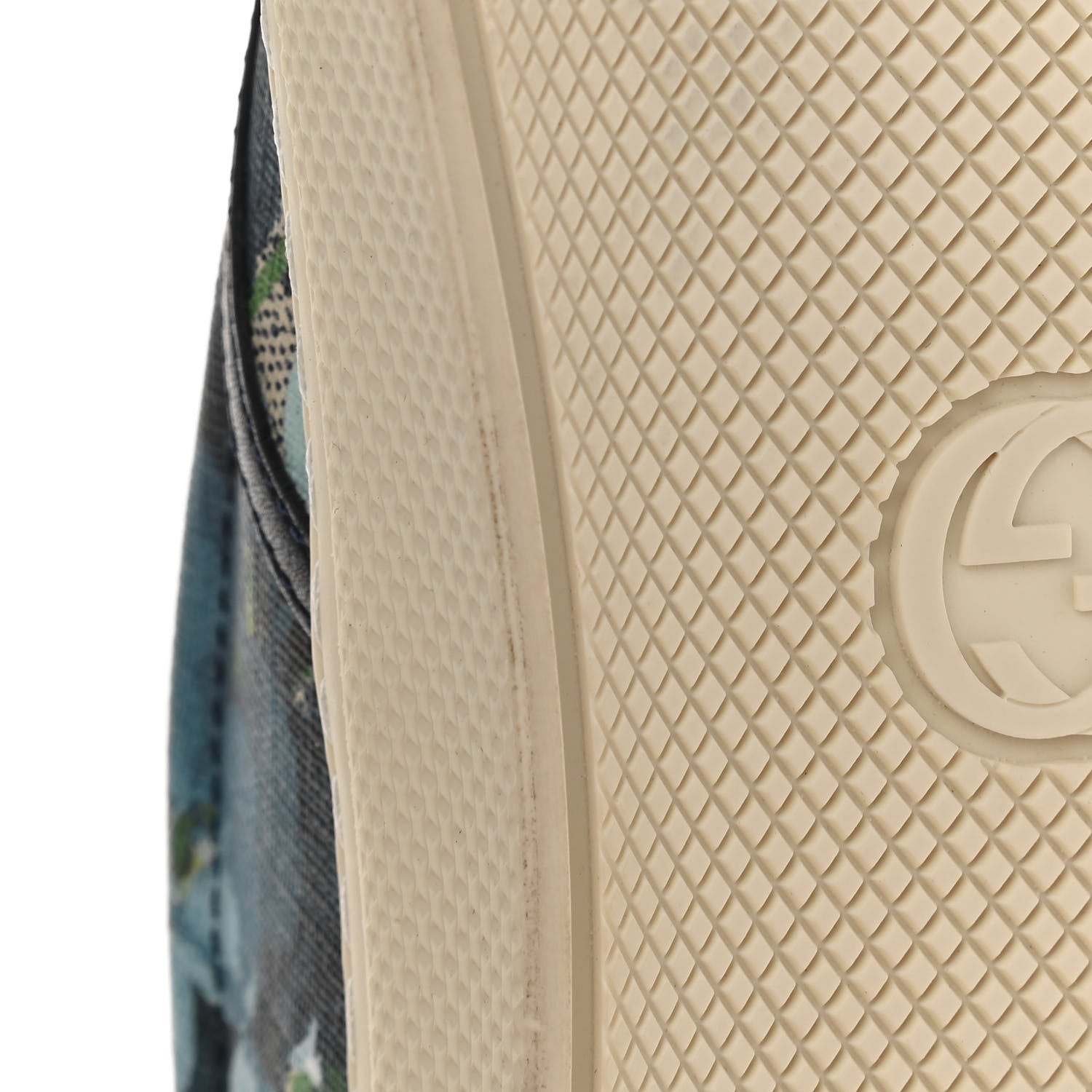 Gucci GG Supreme Monogram Blooms Mens Dublin Slip On Sneakers 10 Beige Blue Navy 10 of 10
