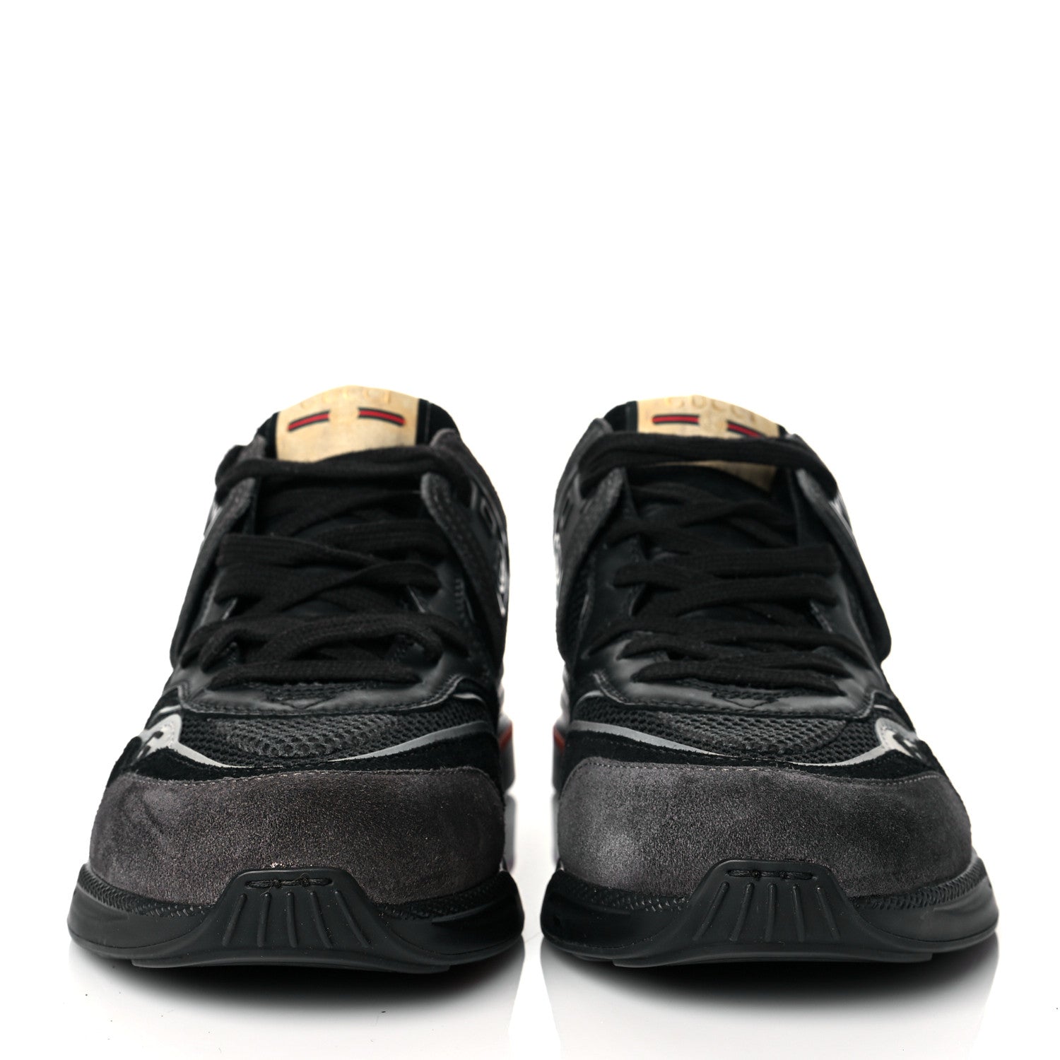Gucci Suede Calfskin Mens Ultrapace Sneakers 8.5 Black Grey 2 of 7
