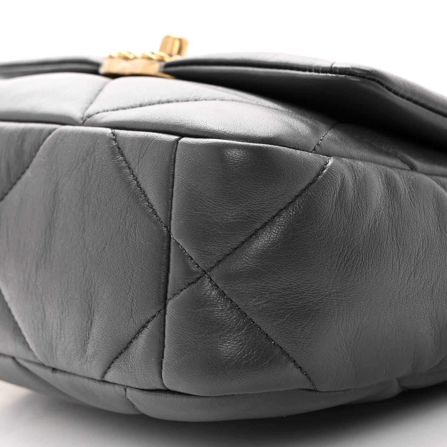 Lambskin Quilted Medium Chanel 19 Flap Dark Grey