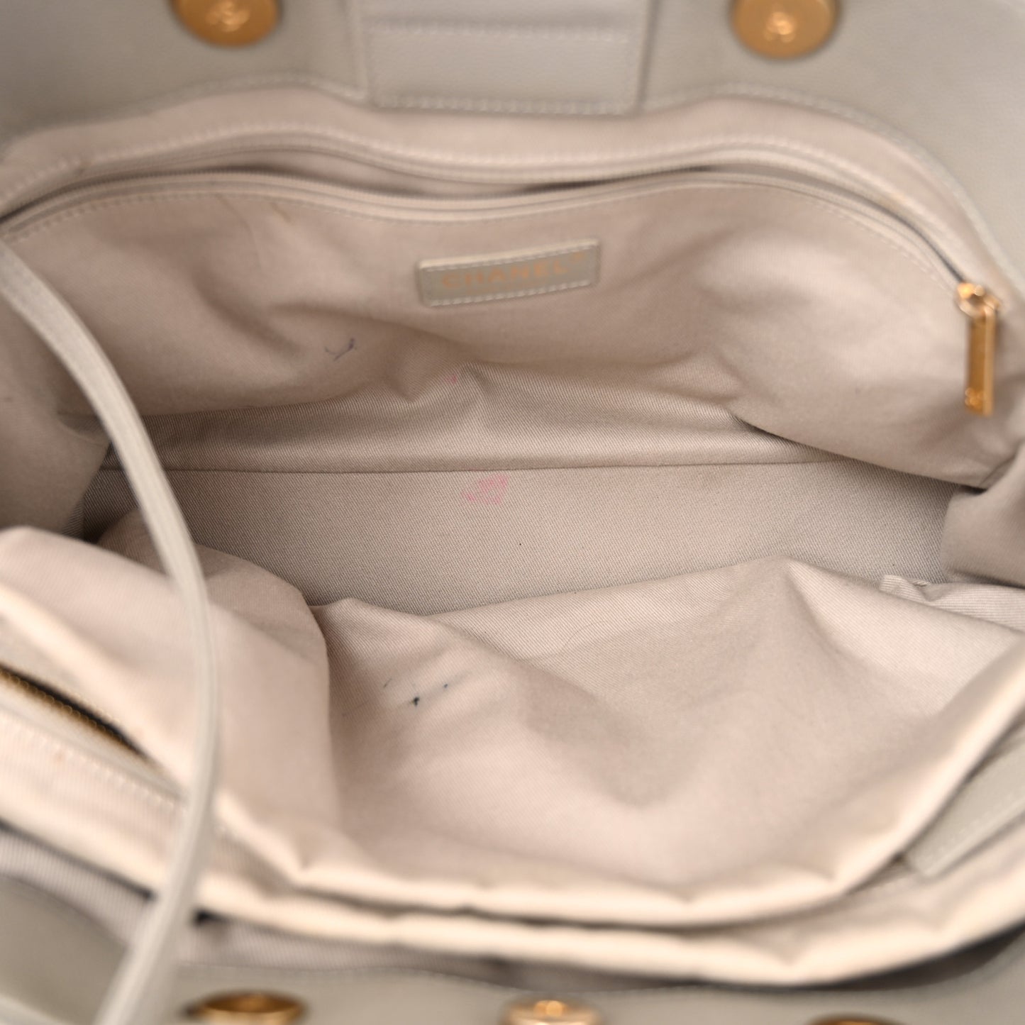 Caviar Quilted Large Coco Handle Shopping Tote Grey