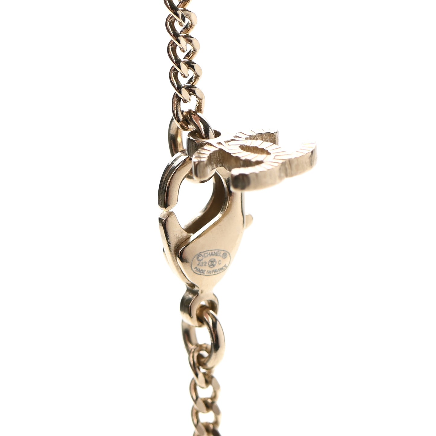 Crystal CC Pendant Necklace Gold