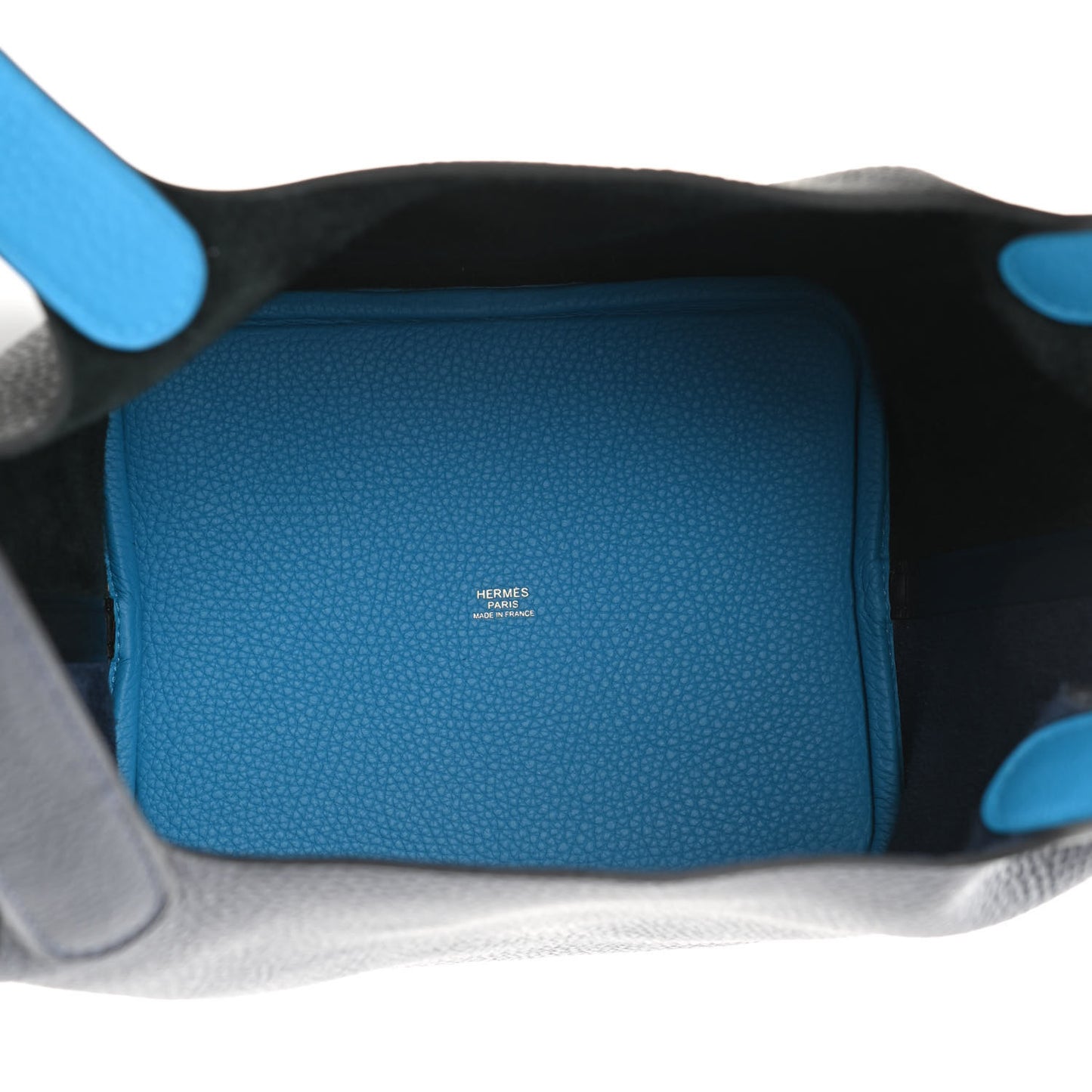 Taurillon Clemence Casaque Picotin Lock 22 MM Bleu Nuit Black Blue Frida