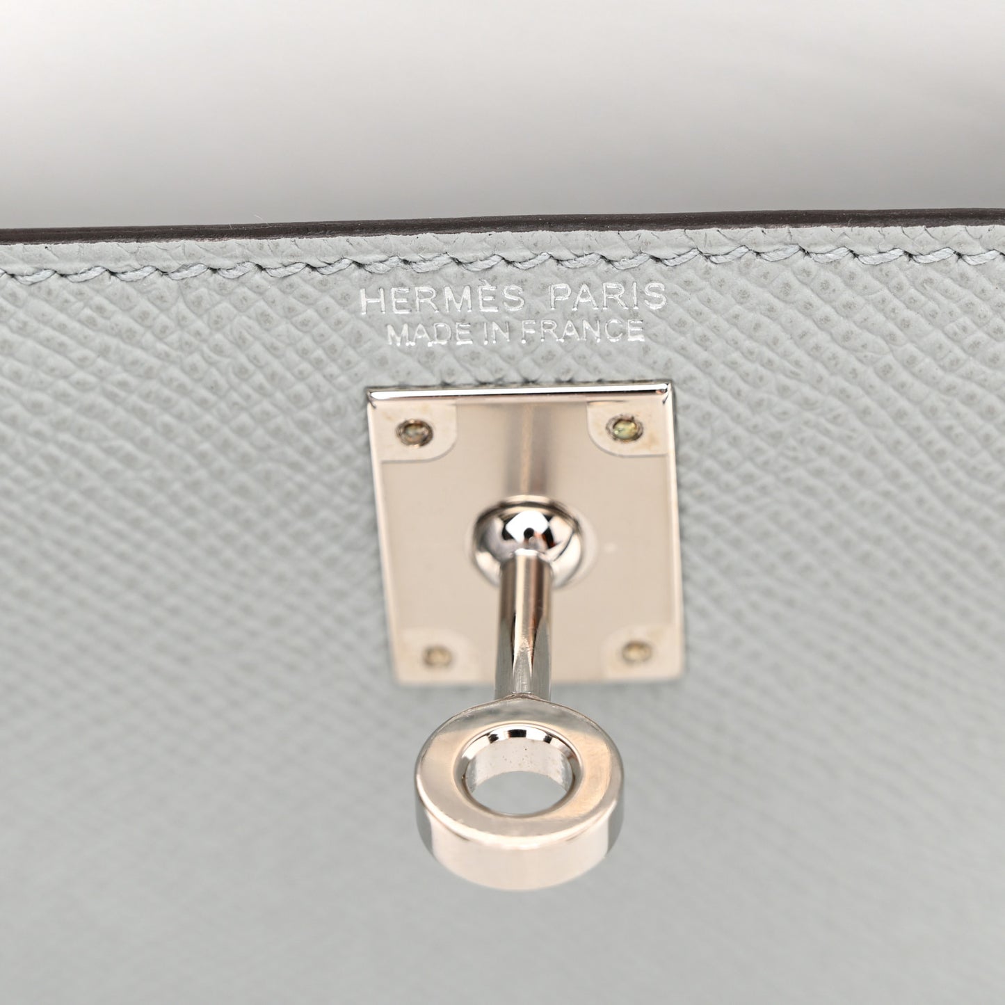 Epsom Mini Kelly Sellier 20 Bleu Glacier