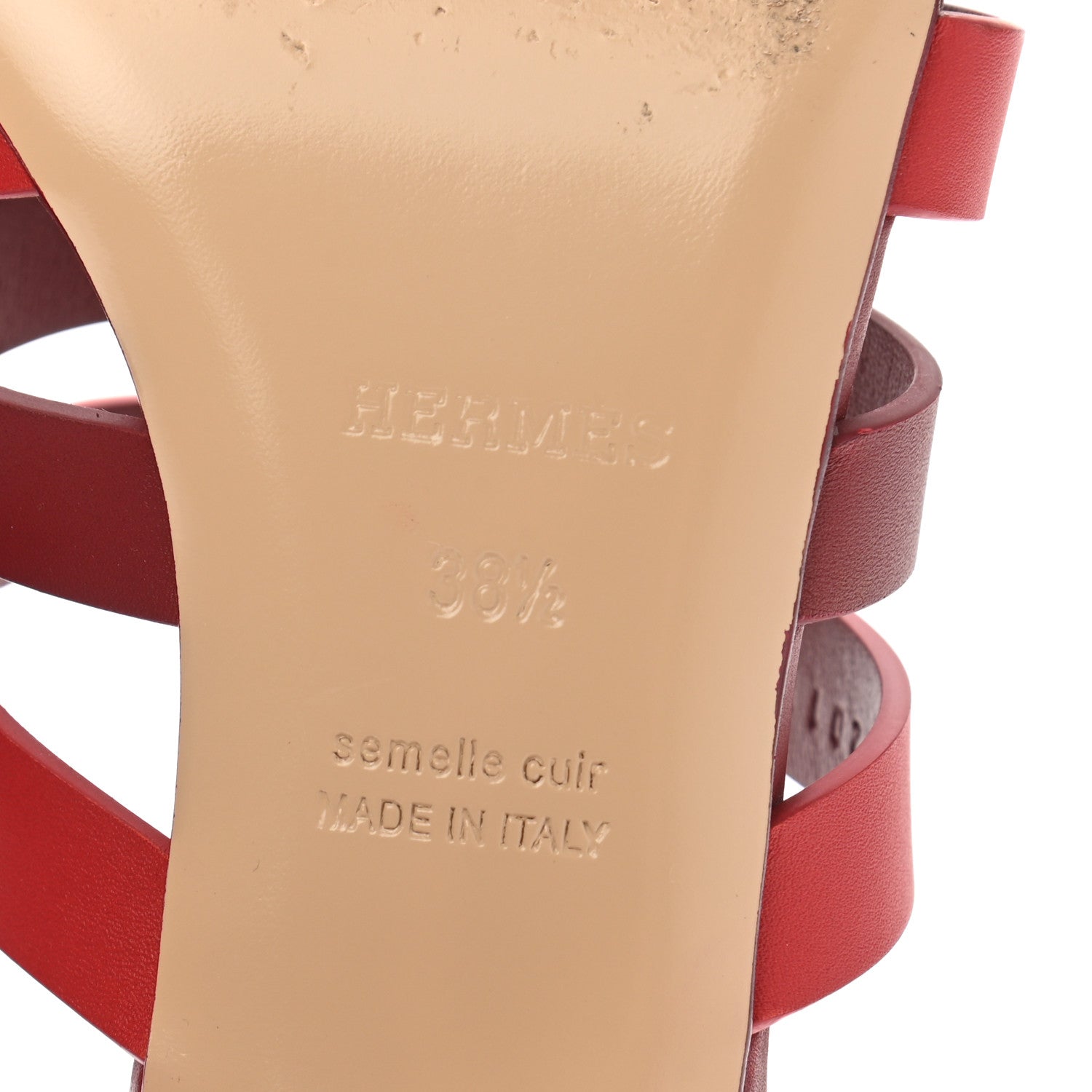 Hermes Calfskin Amica Sandals 38.5 Rouge Grenat Orange Solaire 6 of 10
