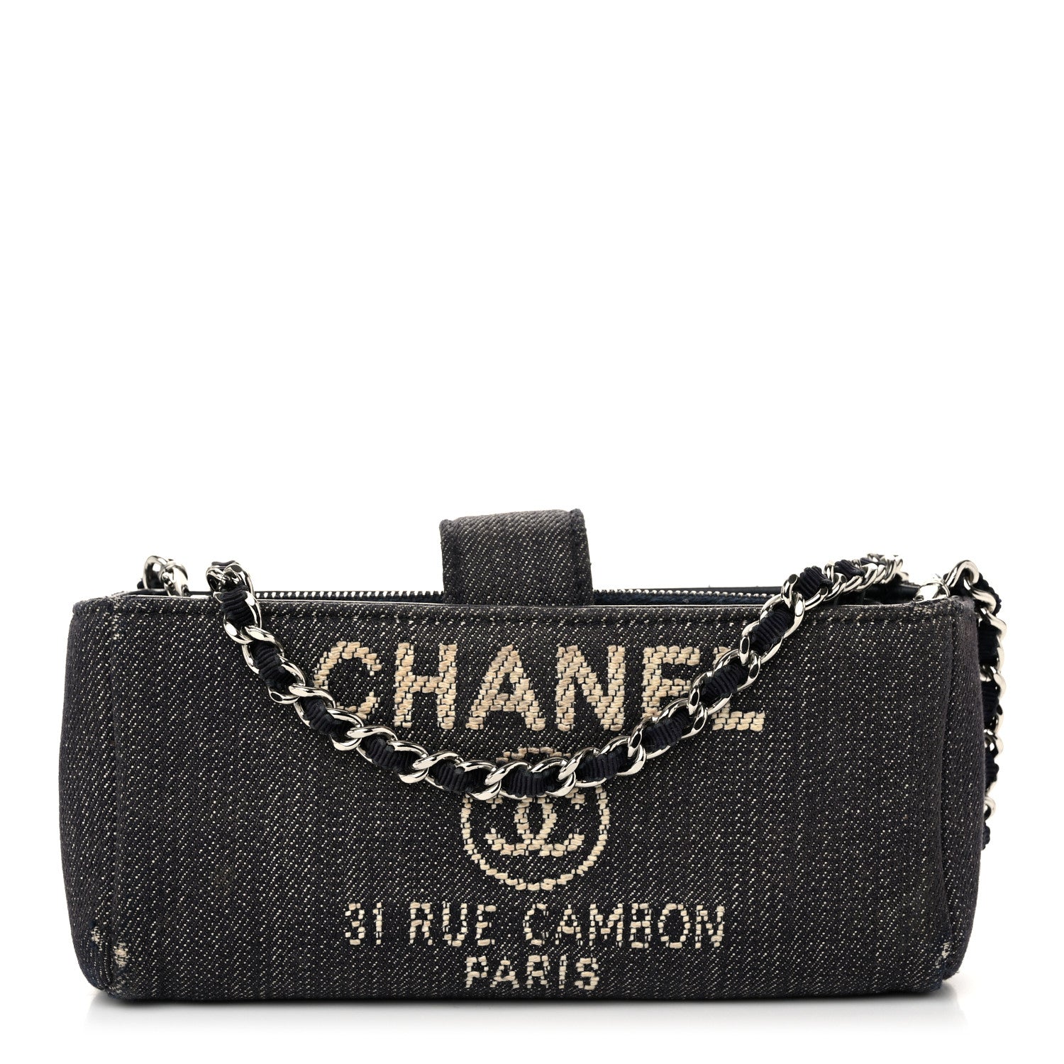 Chanel Canvas Deauville Phone Holder Crossbody Dark Blue 1 of 14