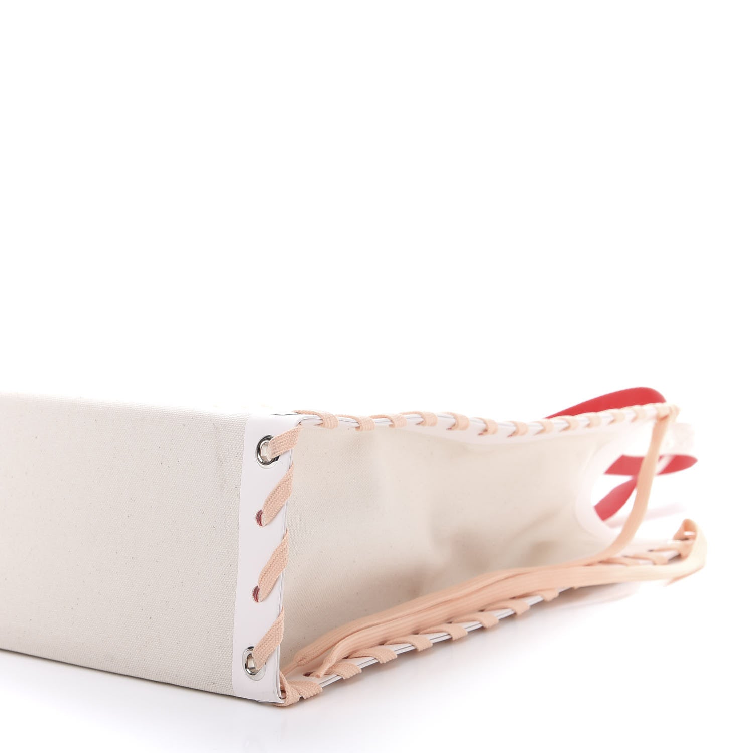 Christian Louboutin Braided Canvas Small Cabalace Shopper Tote Beige 8 of 11