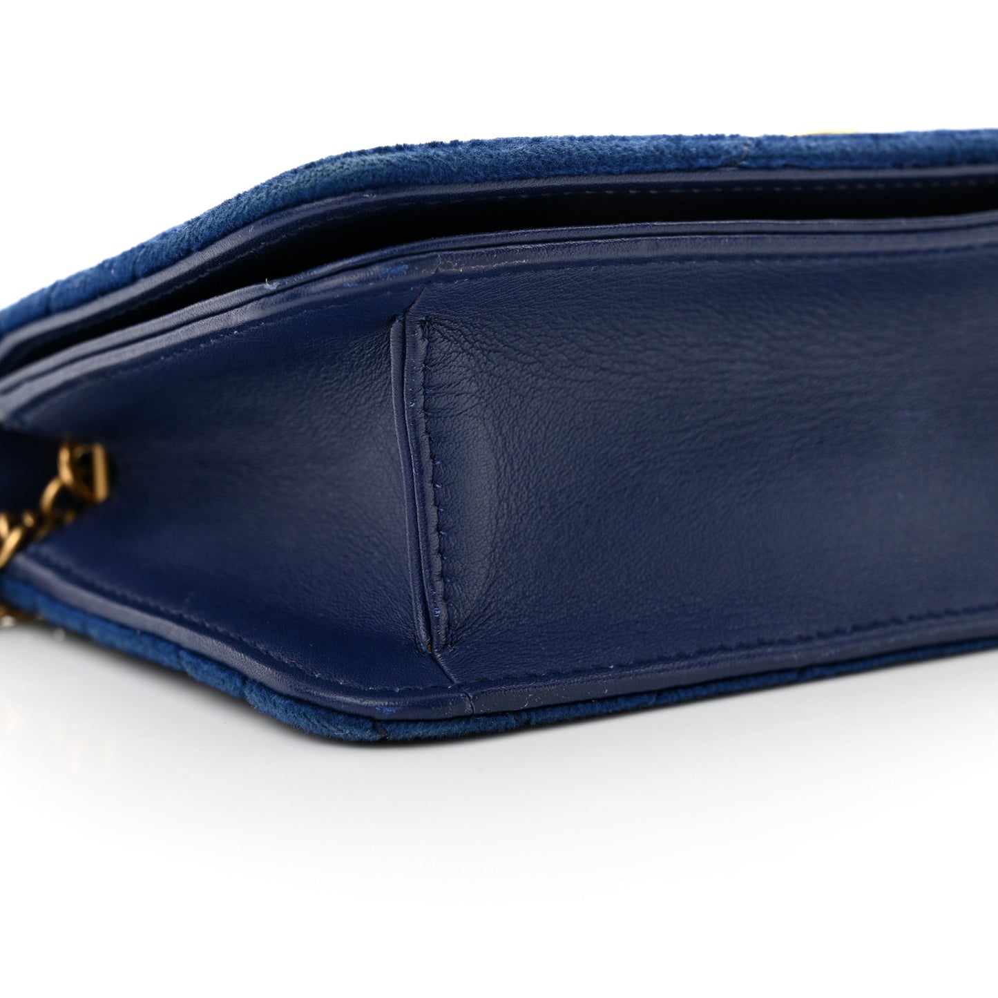 Velvet Matelasse GG Marmont Mini Bag Cobalt Blue