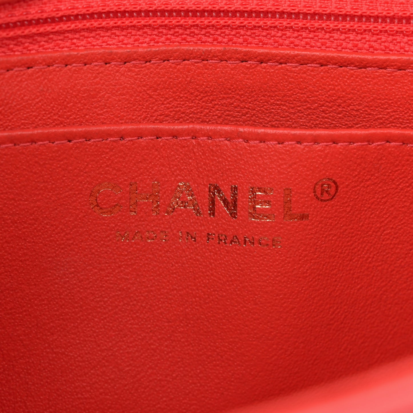 Lambskin Quilted Mini Rectangular Flap Coral