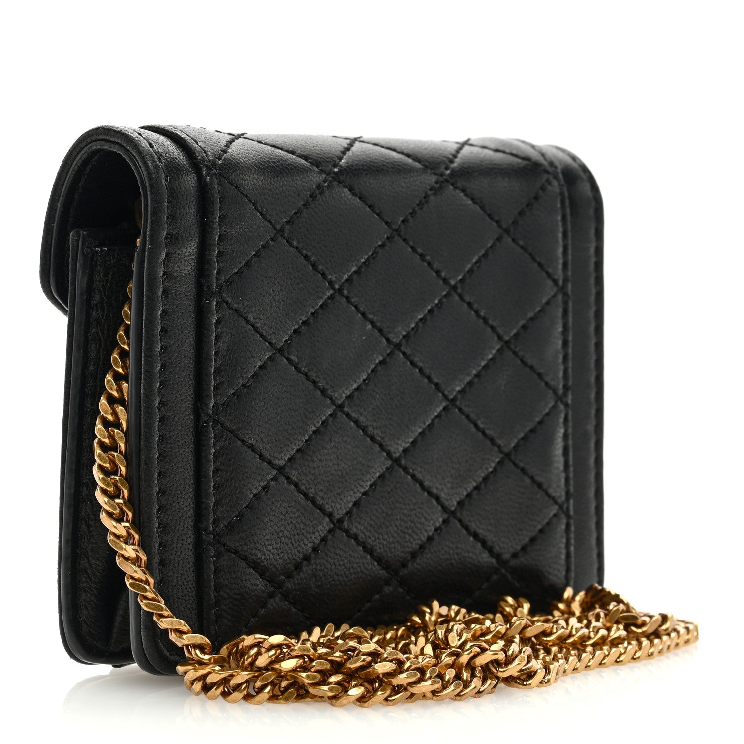 Saint Laurent SAINT LAURENT Lambskin Quilted Micro Gaby Bag Black 3 of 8