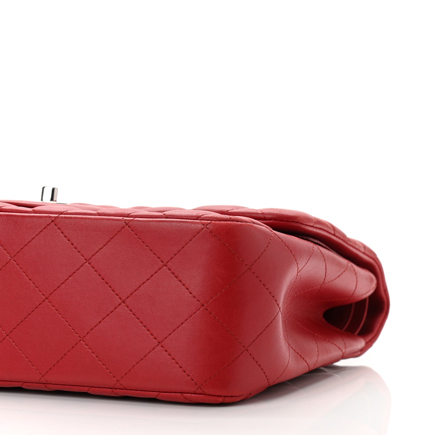 Lambskin Quilted Jumbo Double Flap Red