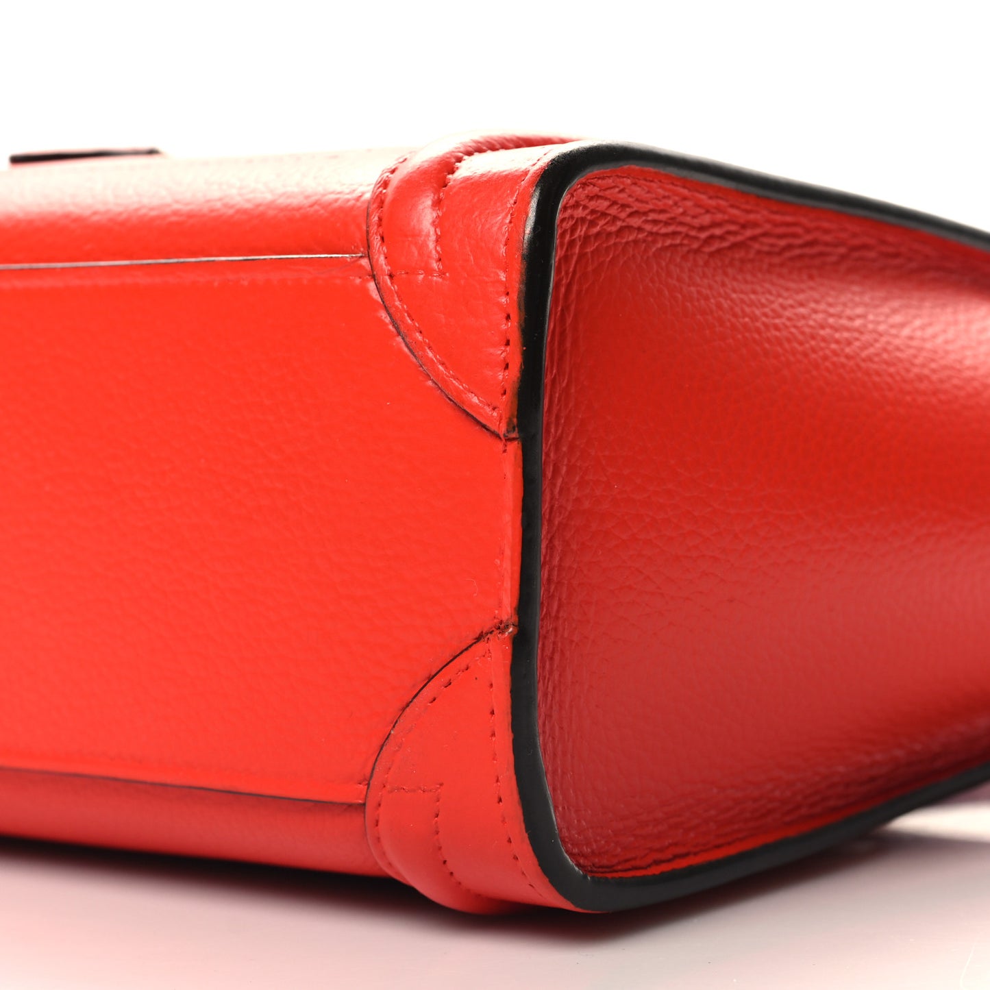 Drummed Calfskin Nano Luggage Vermillion