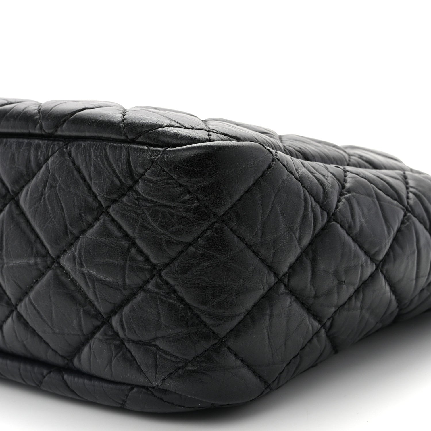 Chanel Aged Calfskin Quilted Large Reissue Camera Case Black 9 of 10