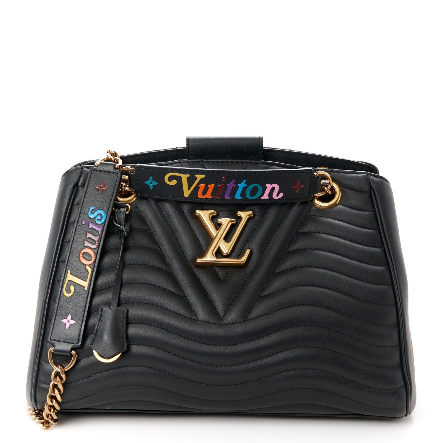Louis Vuitton Calfskin New Wave Chain Tote Black 1 of 9
