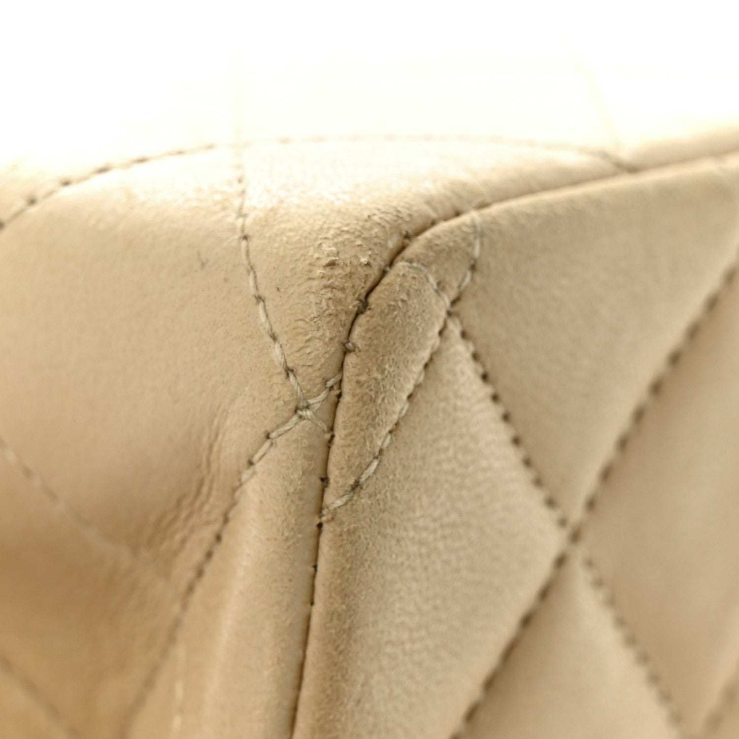 Chanel Lambskin Quilted Medium Double Flap Beige 17 of 19