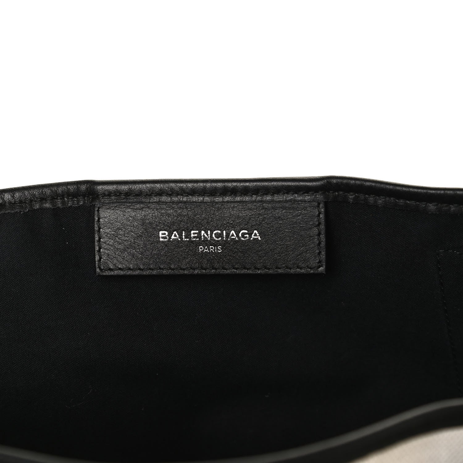 Balenciaga Cotton Canvas Satin Calfskin S Navy Cabas Natural Black 6 of 11
