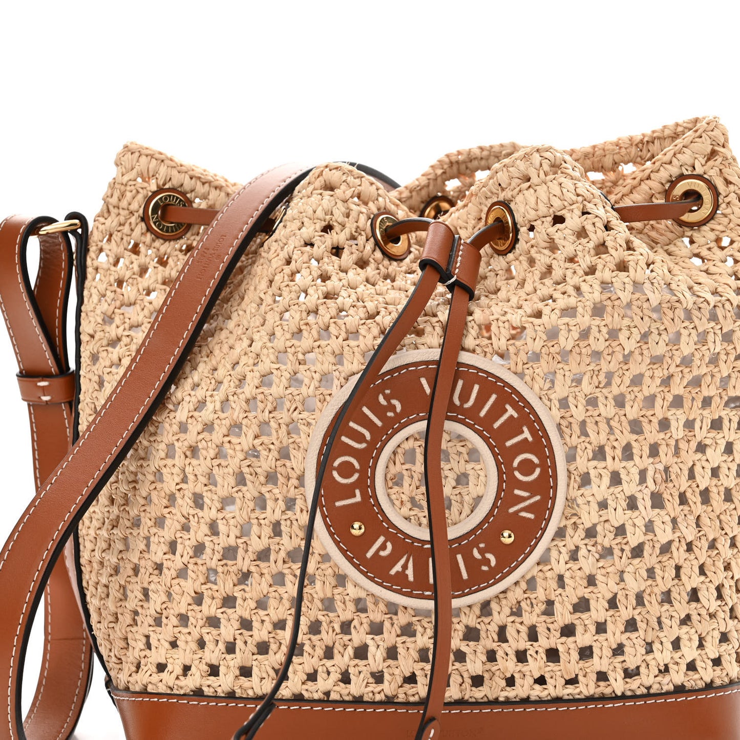 Raffia Calfskin Noe BB Natural Tan