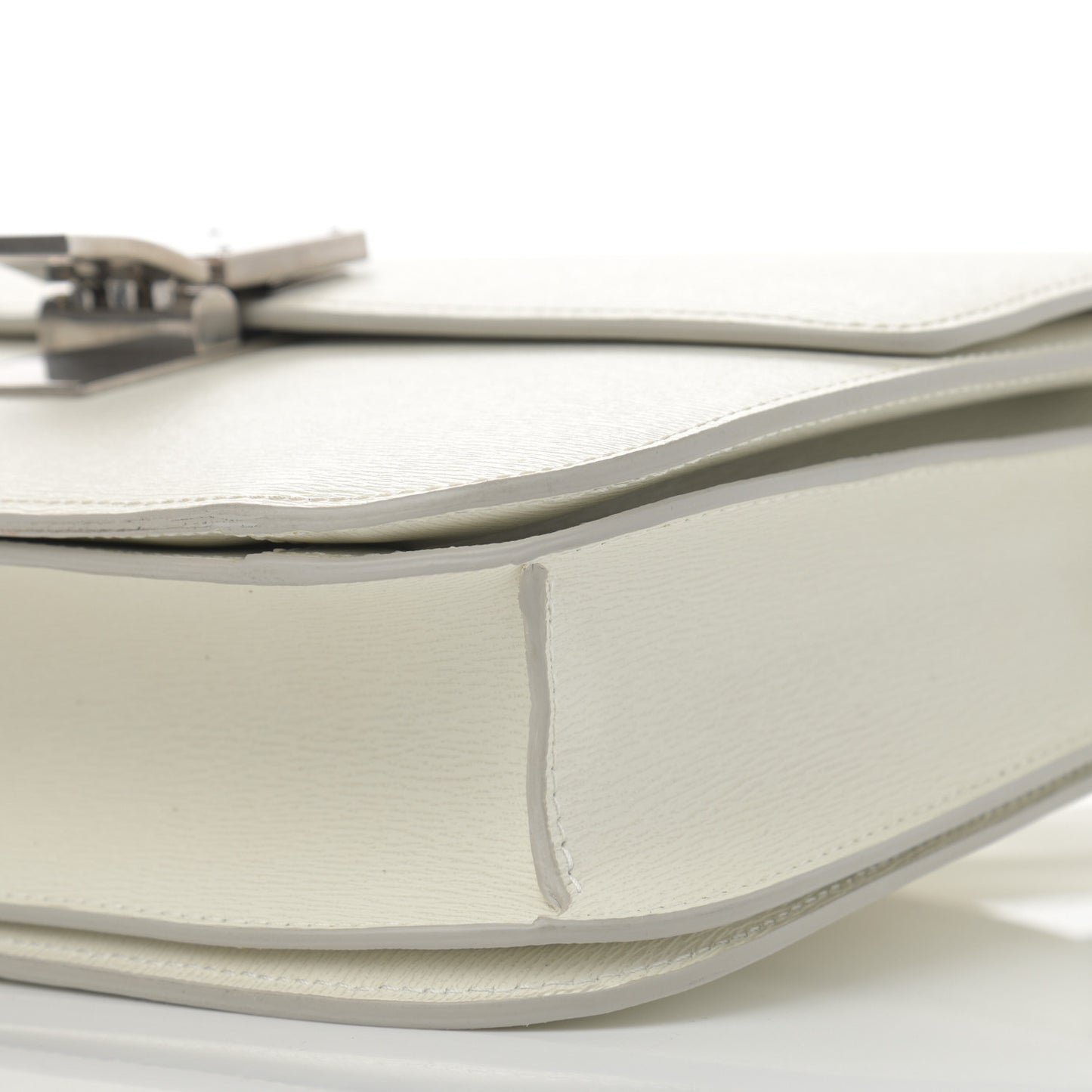 Liege Calfskin Medium Classic Box Flap Bag White