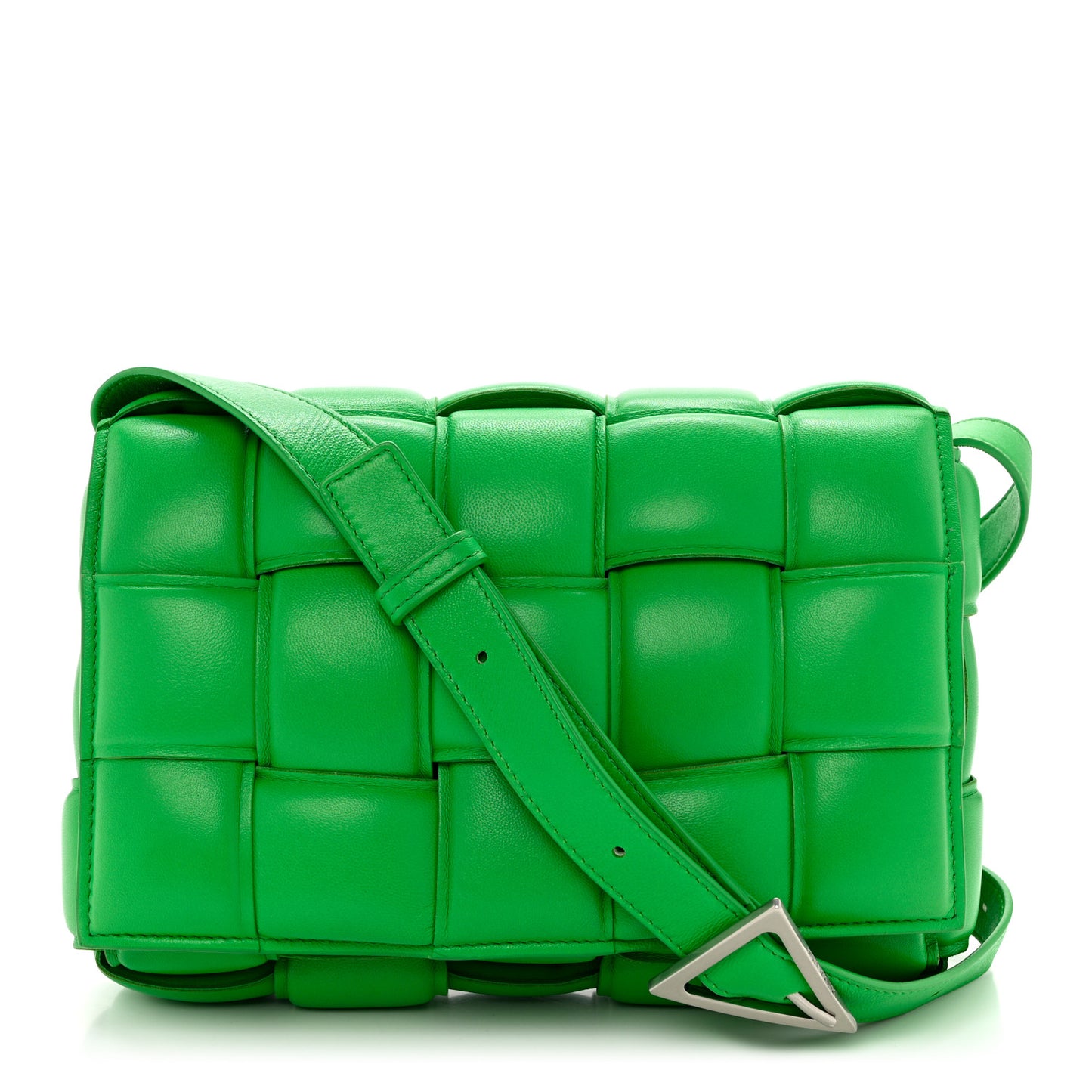 Nappa Maxi Intreccio Padded Cassette Crossbody Bag Parakeet