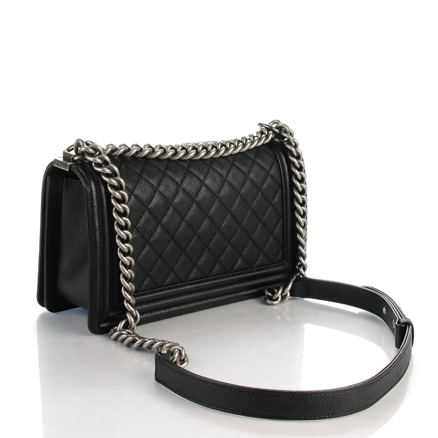 Caviar Quilted Medium Boy Flap Black