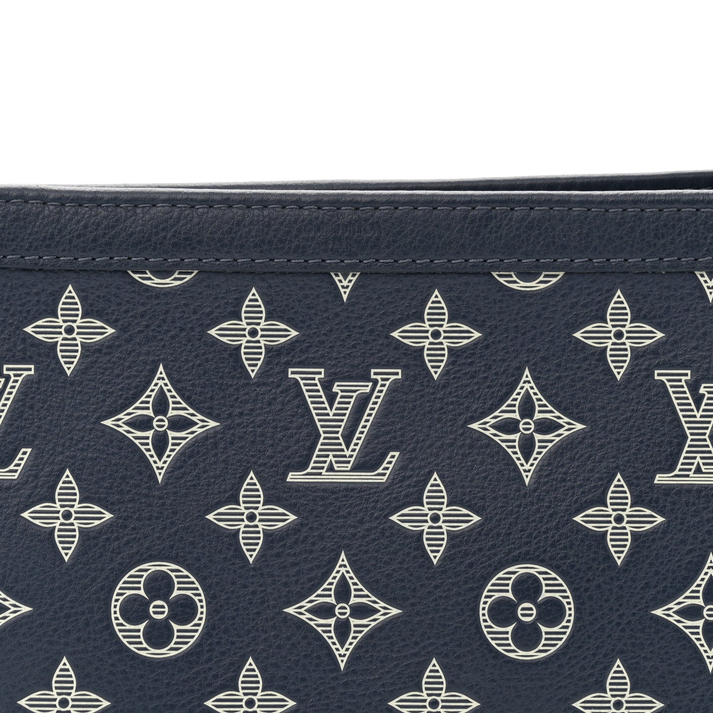 Calfskin Monogram Shadow Gaston Wearable Wallet Ink Blue White