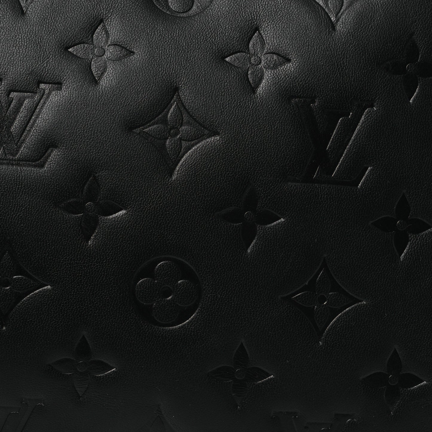 Lambskin Embossed Monogram Coussin PM Black