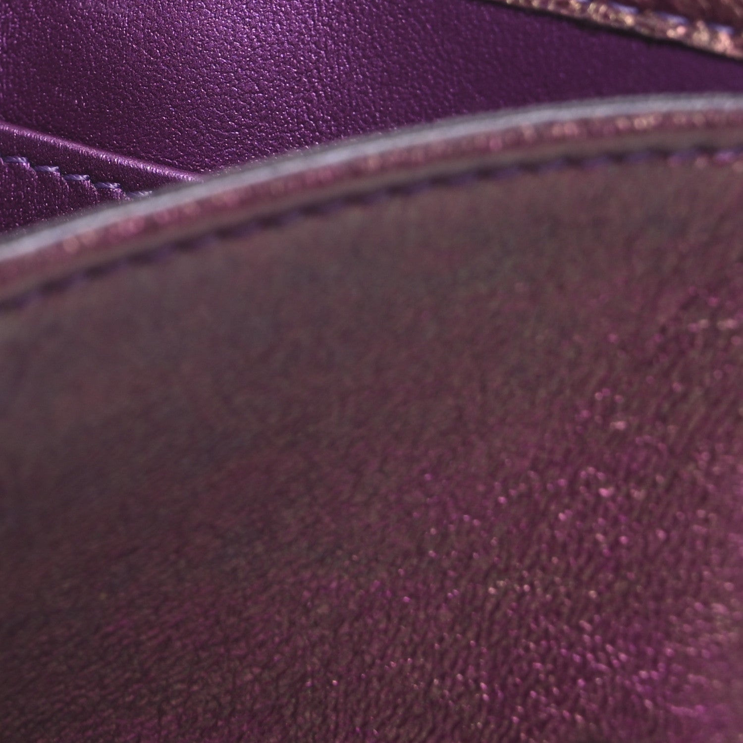 Chanel Iridescent Lambskin Quilted Double Flap Wallet Purple 15 of 15