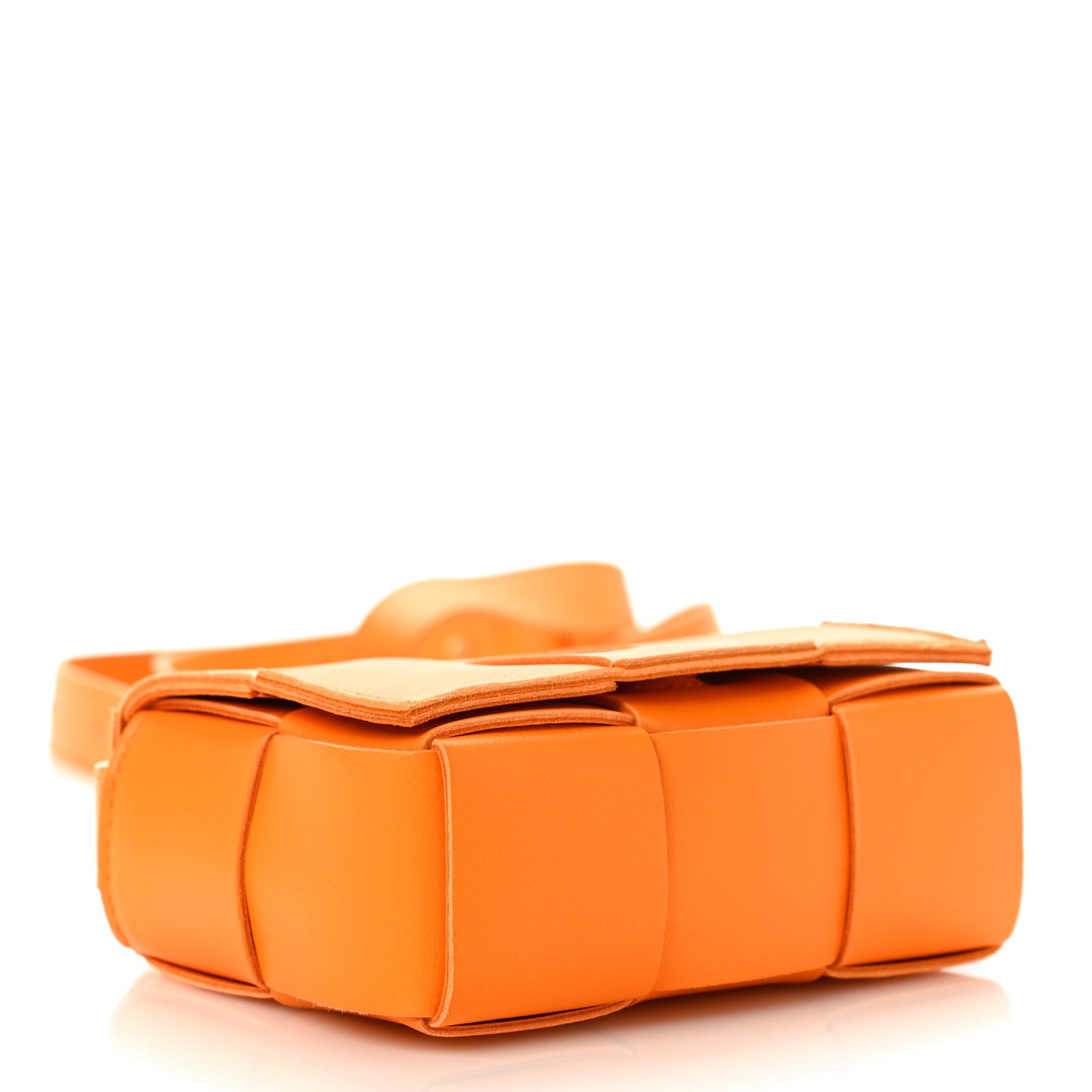 Lambskin Maxi Intrecciato Extra Mini Cassette Crossbody Bag Tangerine