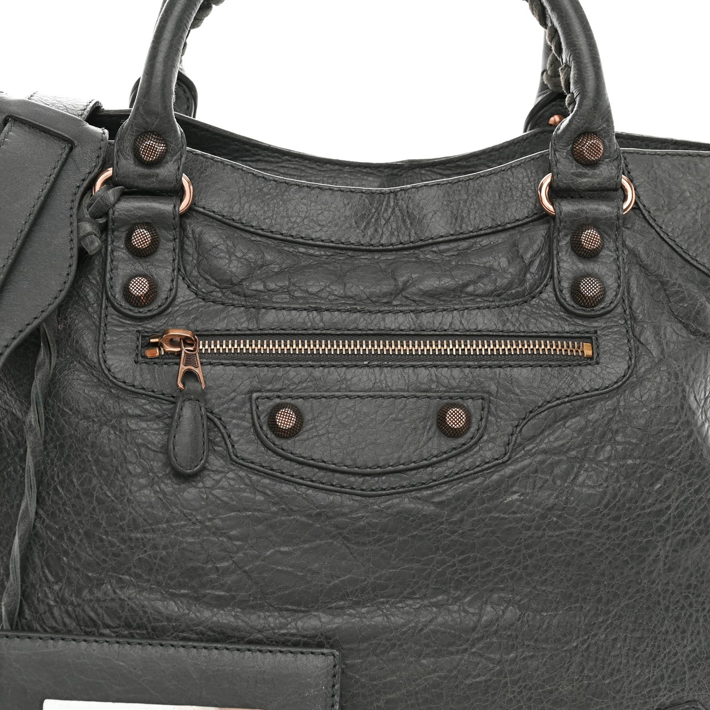 Agneau Giant 12 Rose Gold Hardware Velo Gris Fossile Anthracite