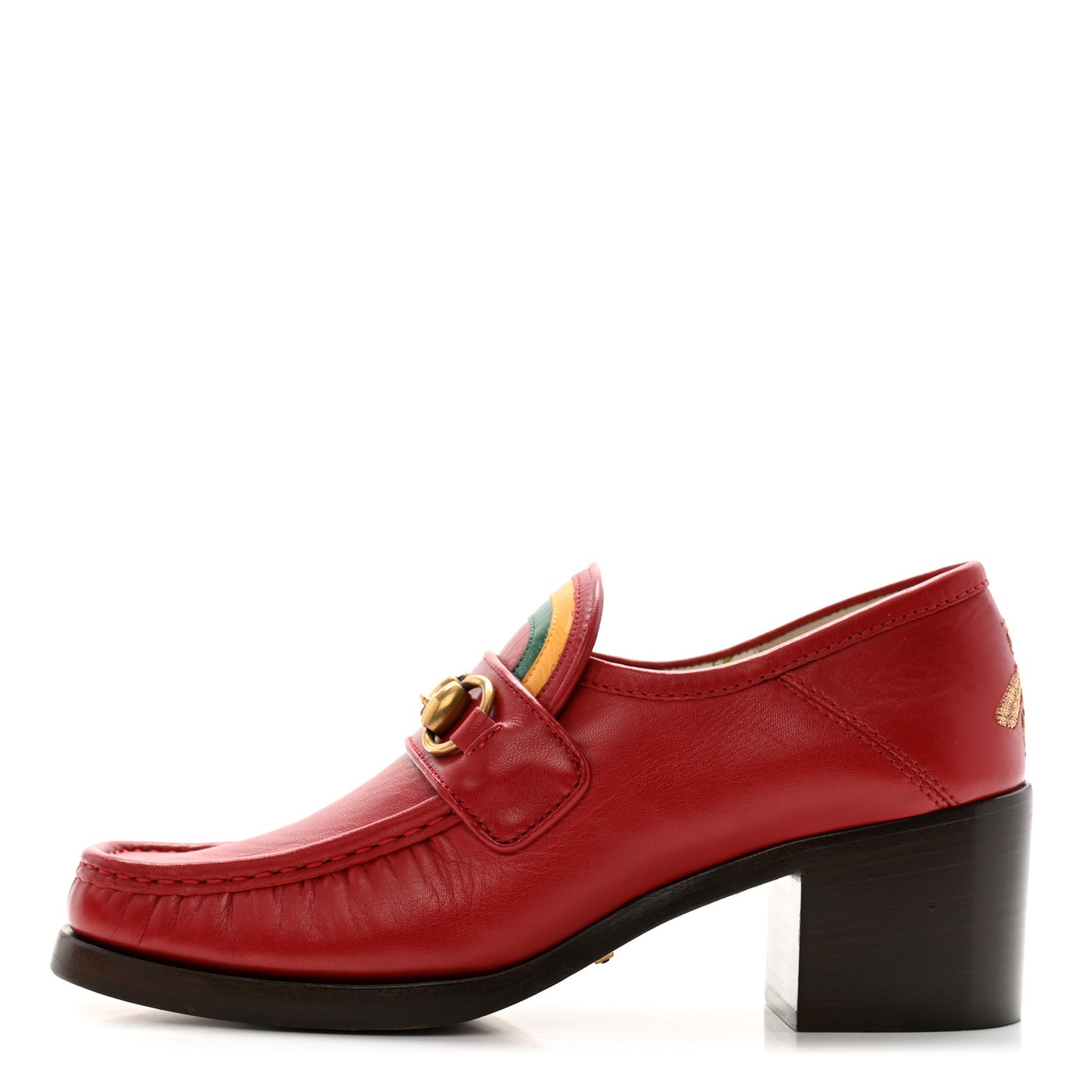Malaga Kid Horsebit Loafer Pumps 36.5 Hibiscus Red Emerald