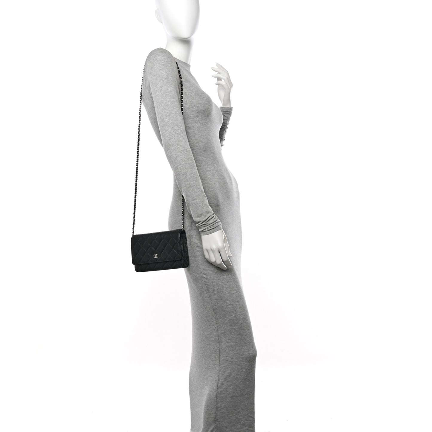 Caviar Quilted Wallet On Chain WOC Black