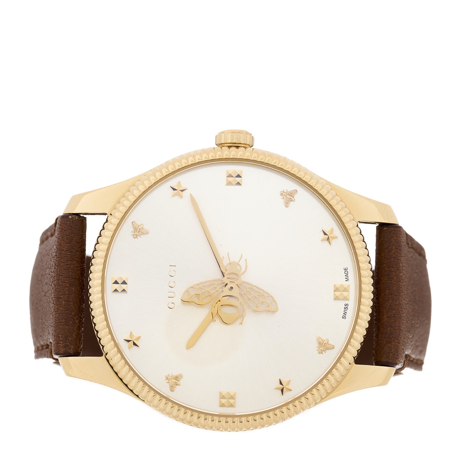 Gucci Stainless Steel Calfskin 36mm G-Timeless Bee Quartz Watch Gold 2 of 5