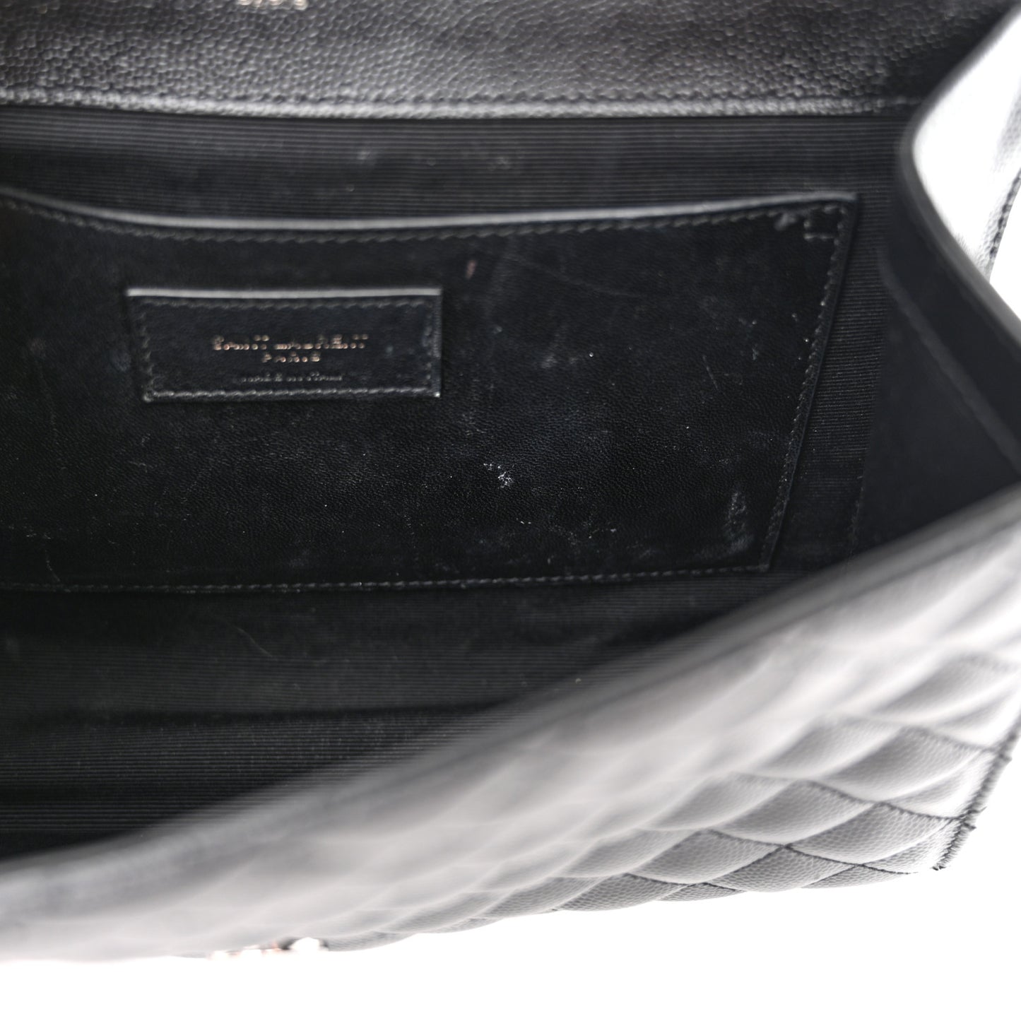 Grain De Poudre Textured Mixed Matelasse Triquilt Medium Monogram Monochrome Satchel Black
