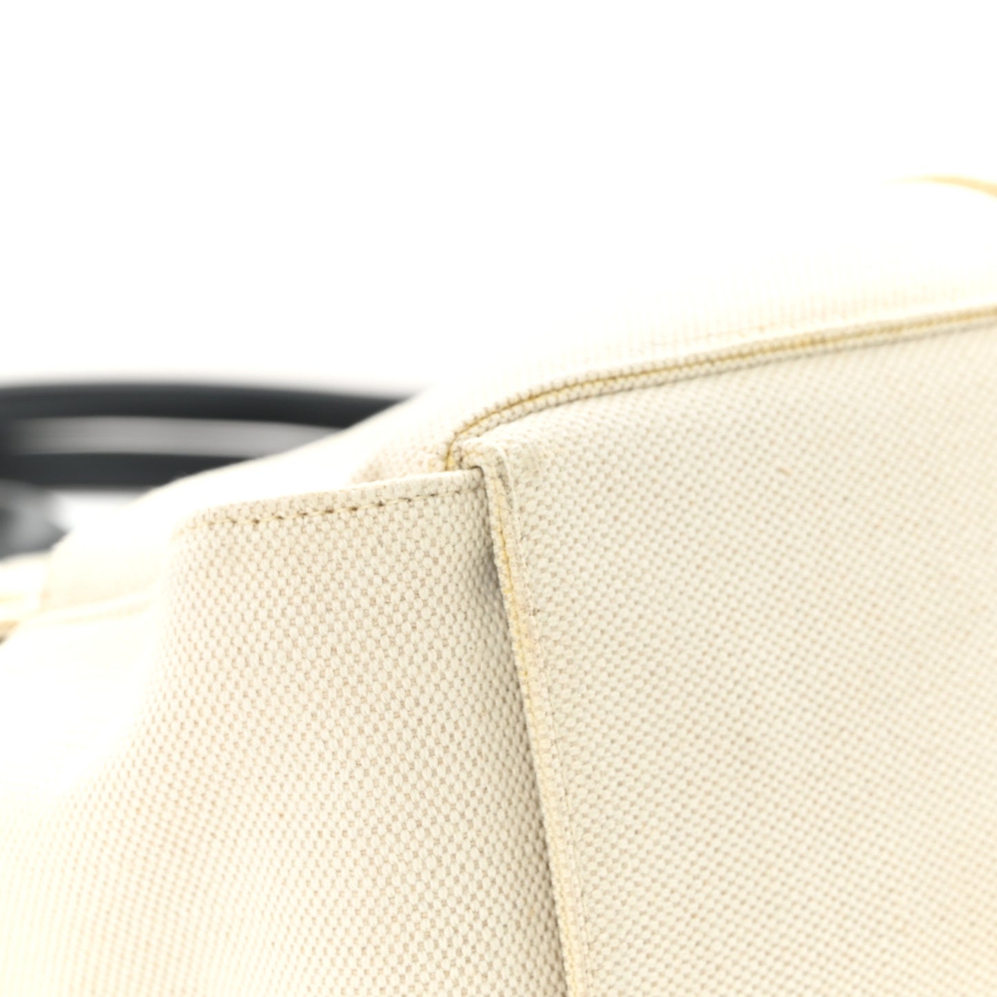 Canvas Intrecciato Large Arco Tote Beige Black