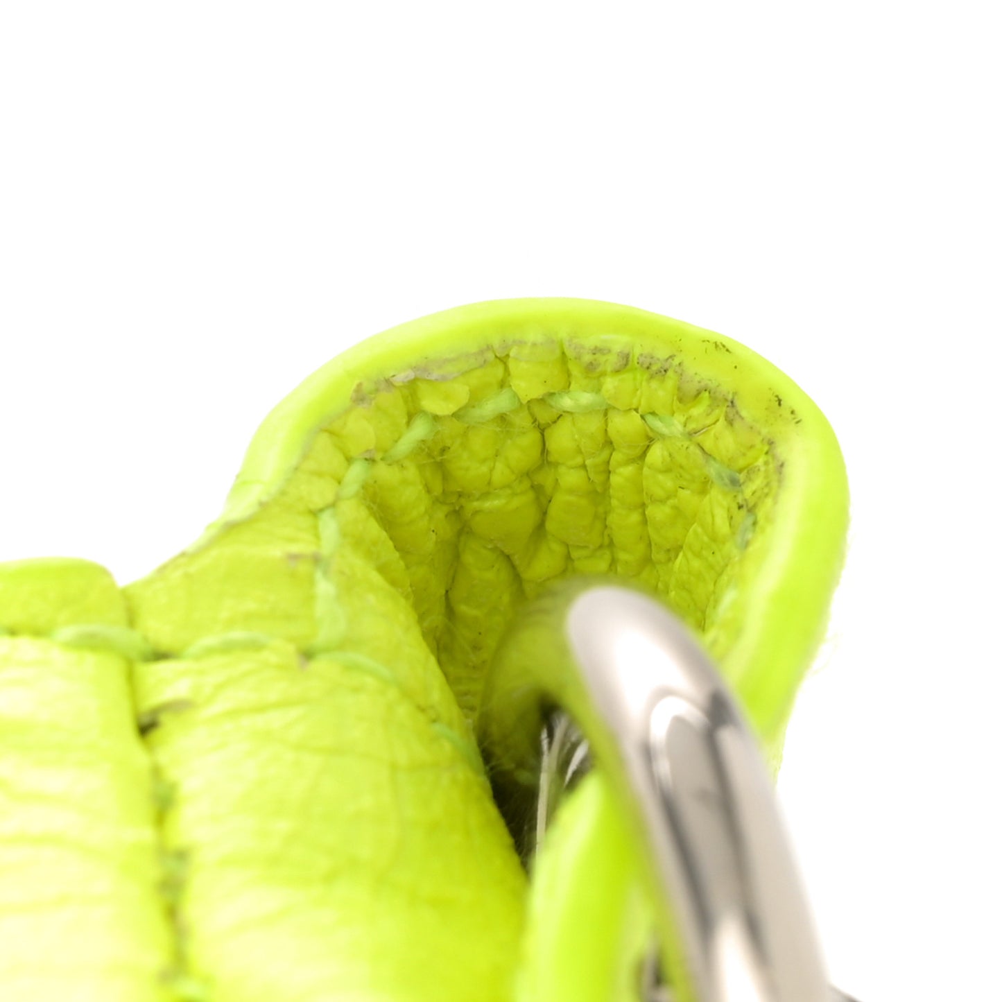 Agneau Arena Le Cagole Chain Shoulder Bag XS Fluo Yellow