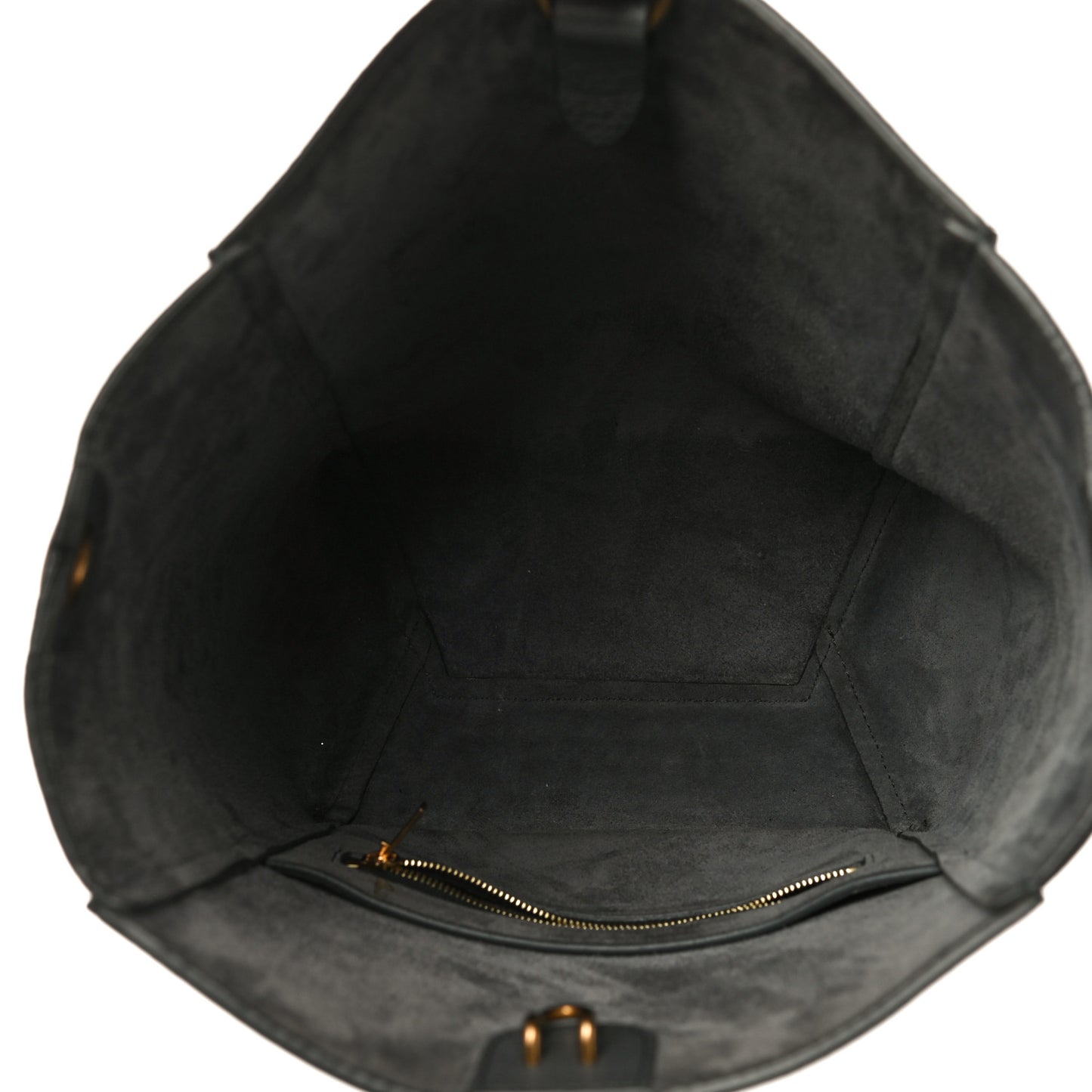 Soft Grained Calfskin Small Sangle Bucket Bag Grey