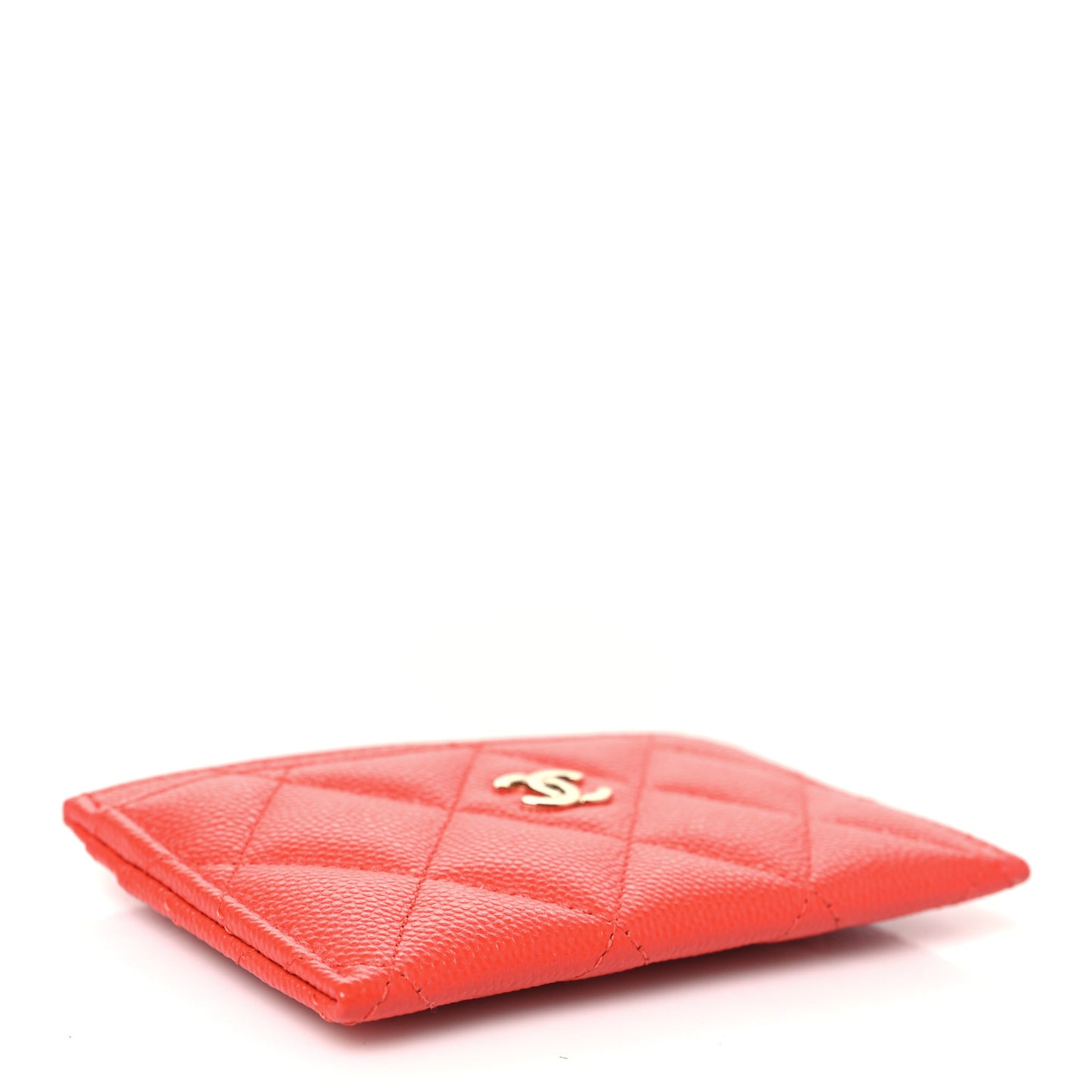 Caviar Quilted Card Holder Red