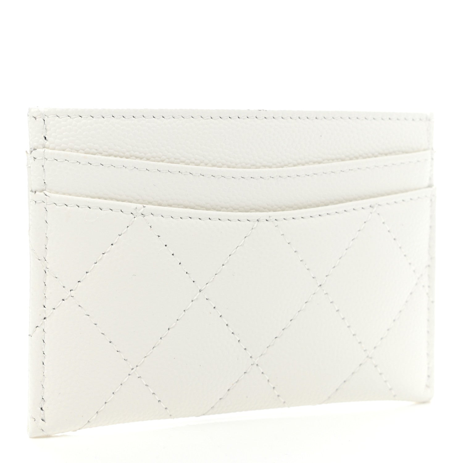 Chanel Caviar Quilted Card Holder White 3 of 9