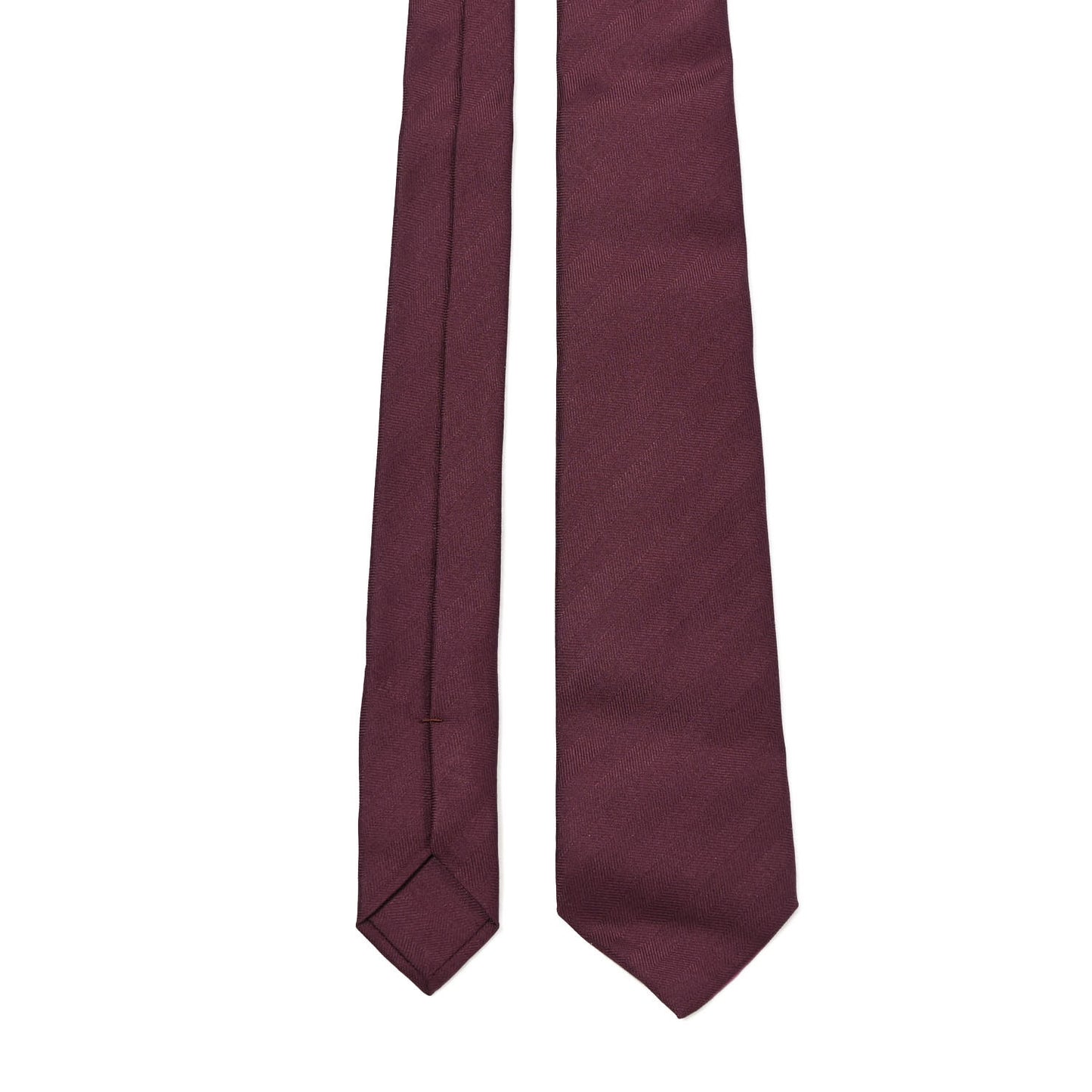 Silk Chevron Embossed Mens Overboard Neck Tie Prune