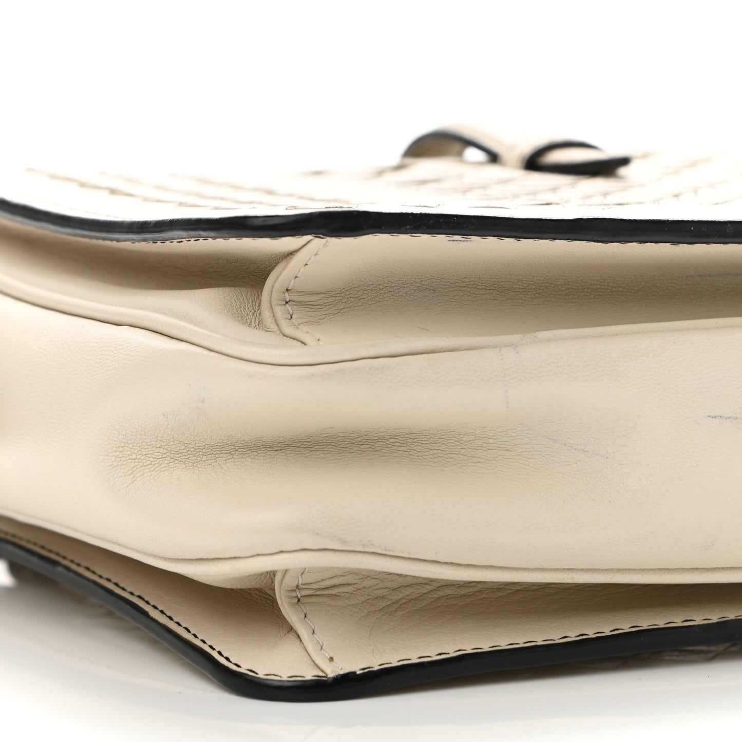 Nappa Intrecciato Medium Camera Shoulder Bag Beige
