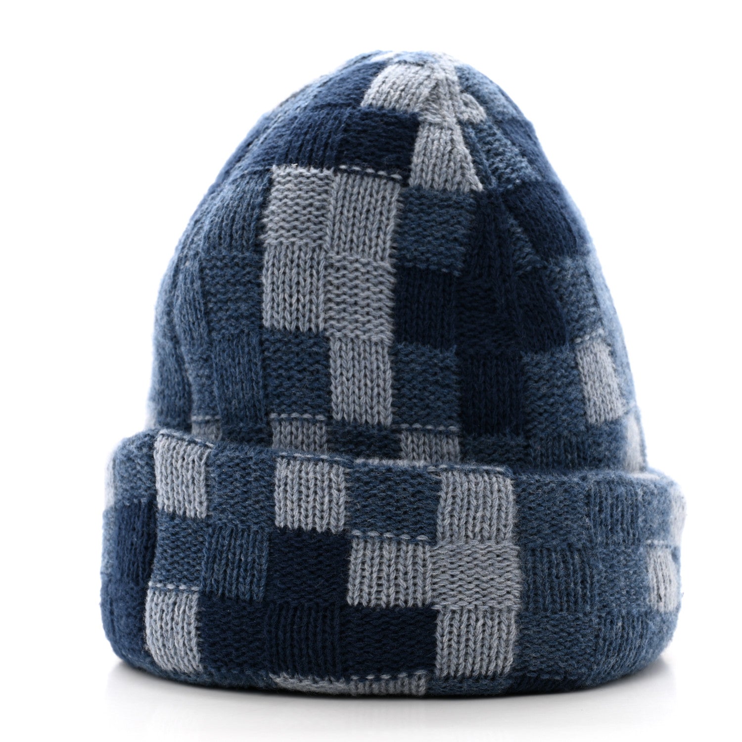 Louis Vuitton Wool Damoflage Beanie Hat Blue 6 of 11