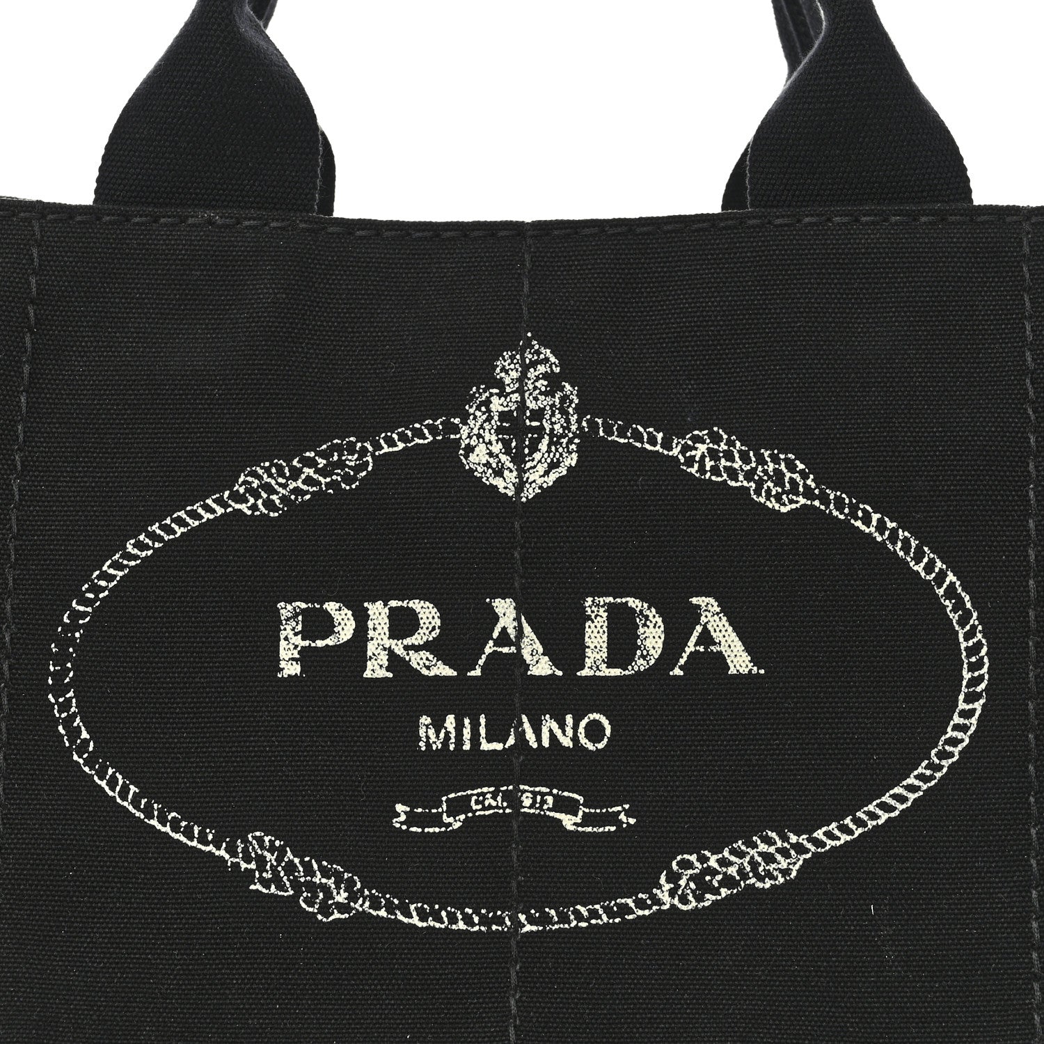 Prada Canvas Large Canapa Logo Tote Black 8 of 10