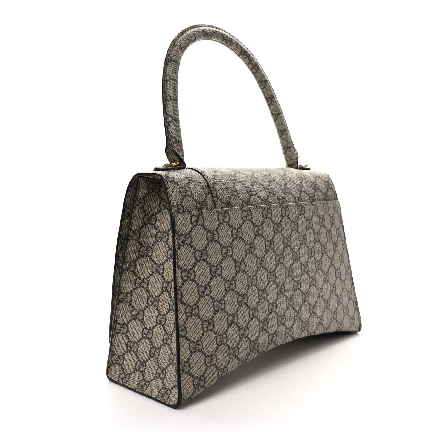 X GUCCI GG Supreme Monogram Medium Hourglass Top Handle Bag Beige Ebony