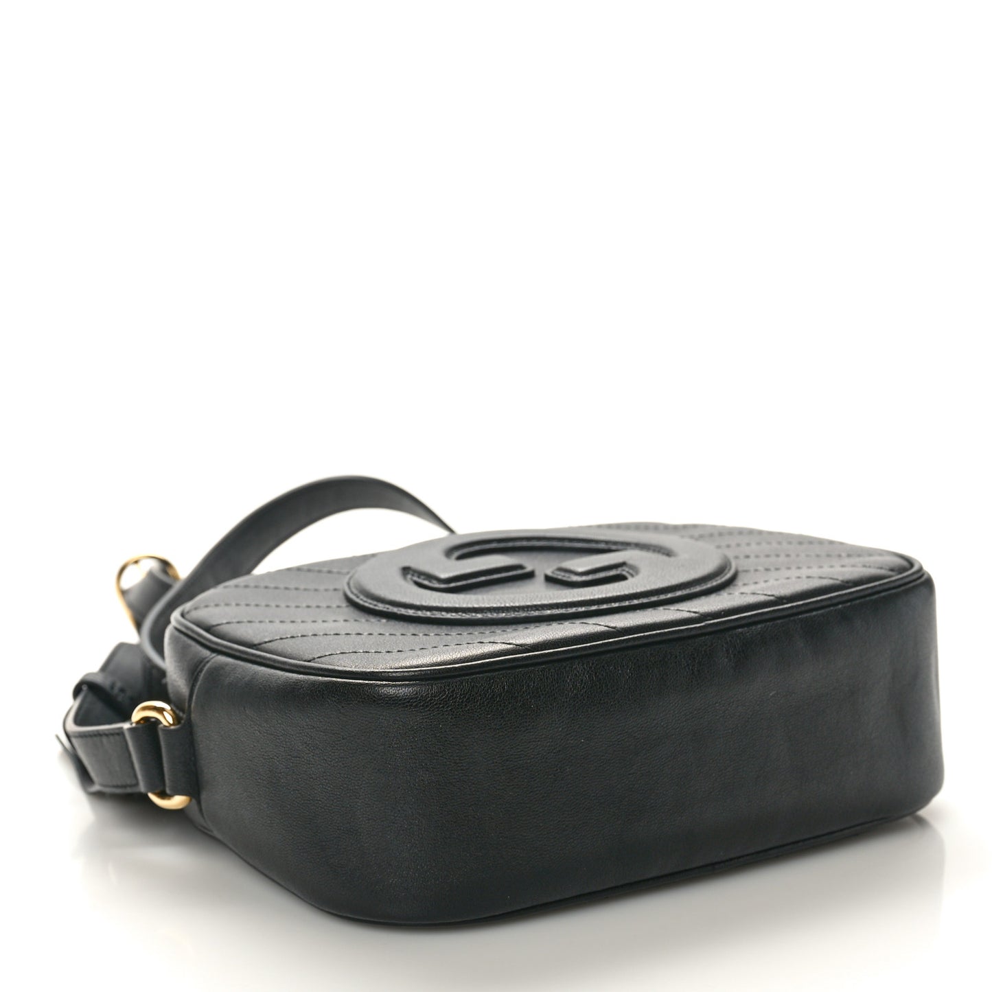 Sakai Be Green Calfskin Diagonal Stitched Small Blondie Shoulder Bag Black