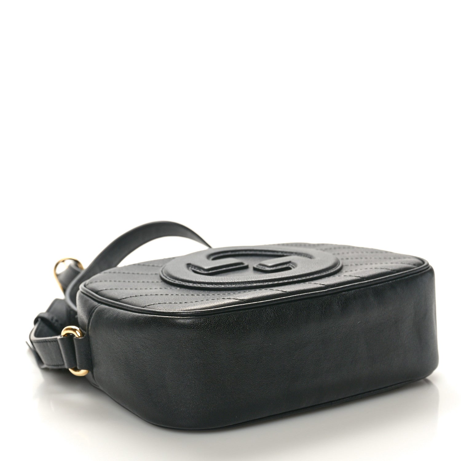Gucci Sakai Be Green Calfskin Diagonal Stitched Small Blondie Shoulder Bag Black 4 of 9