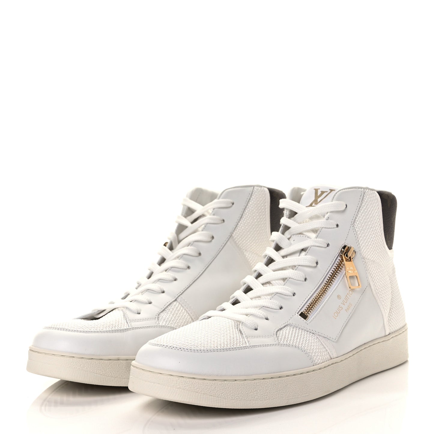 Monogram Calfskin Rivoli High Top Sneakers 9.5 White