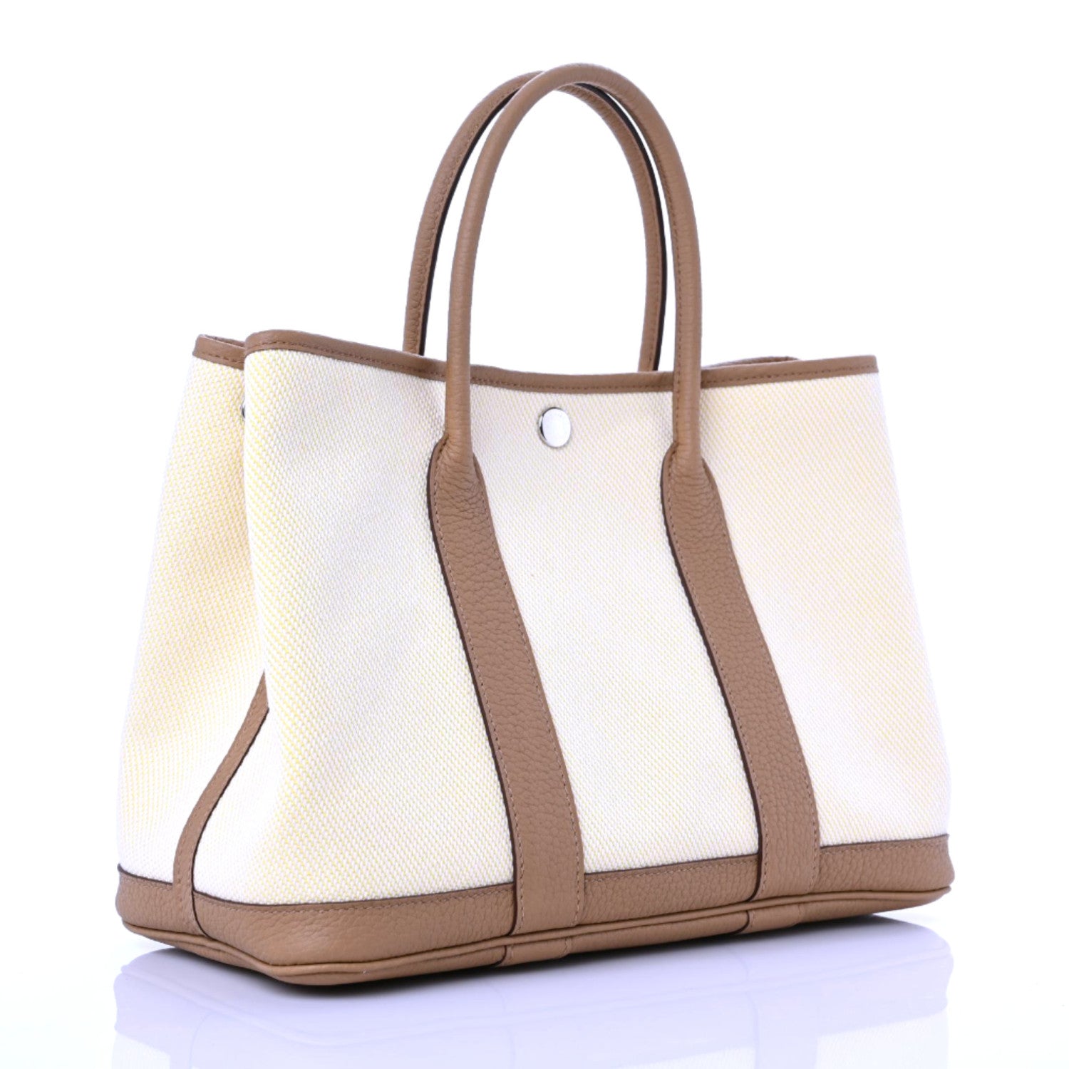 Hermes Twill H Negonda Garden Party 30 TPM Ecru Jaune Citron Biscuit 3 of 9
