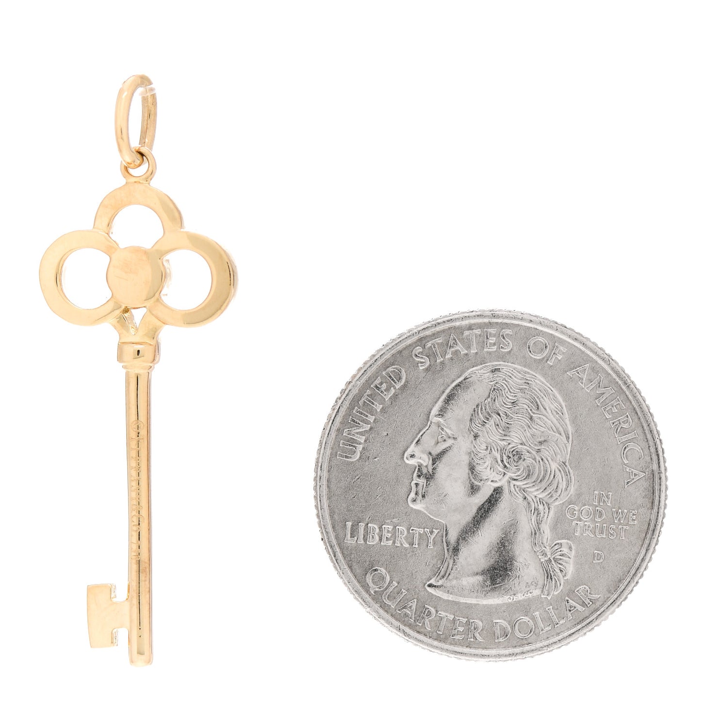 18K Yellow Gold Diamond Crown Key Pendant