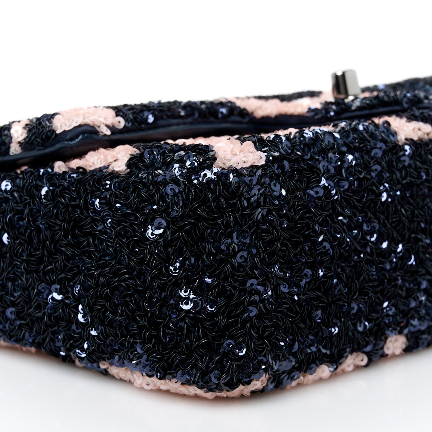 Sequin Mini Rectangular Flap Navy Pink