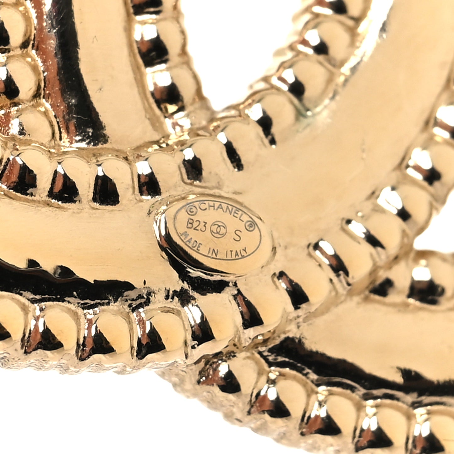 Crystal CC Brooch Light Gold