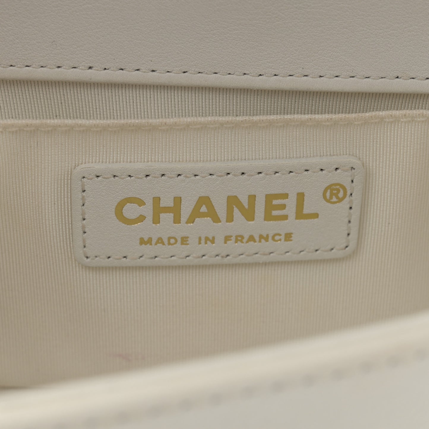 Lambskin Quilted Small Boy Flap White
